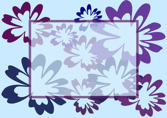 flower frame background, violet purple floral abstract vector backdrop illustration