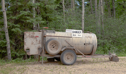 Bear trap set to catch nuisance bear to relocate