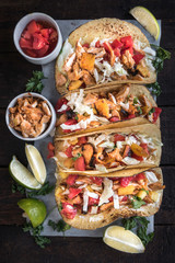 Served tortilla sandwiches