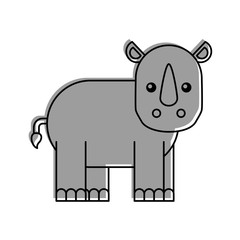 Wild rhinoceros isolated icon vector illustration design