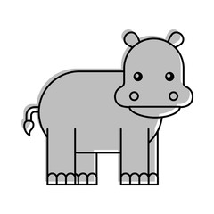 Wild hippopotamus isolated icon vector illustration design