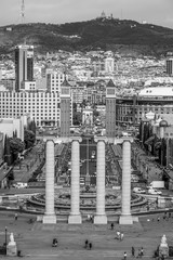 Fototapeta premium Beautiful city of Barcelona - aerial view from National museum of art at Placa de Espanya