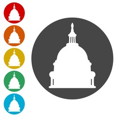 Vector White House icons set - Illustration 