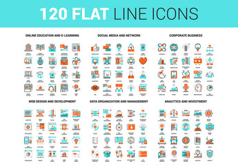 120 Orange and Cyan Icons 2