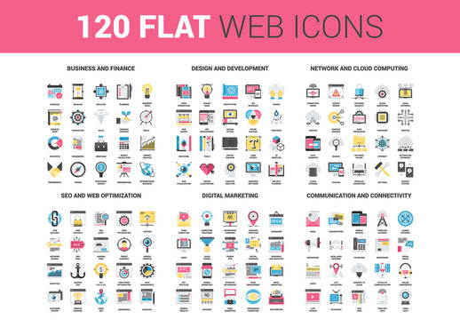 120 Flat Web Color Icons 1