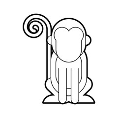 cute monkey wild icon vector illustration design