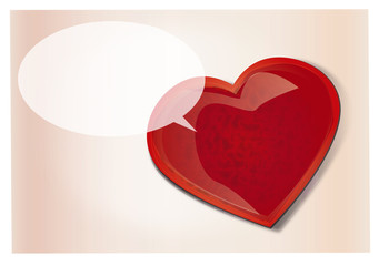 Valentinsherz mit Sprechblase