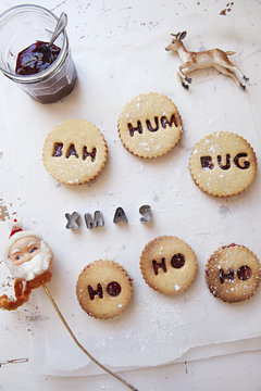 Christmas biscuits / cookies with jam and butter cream
