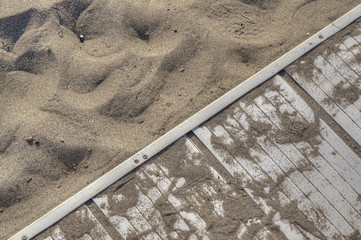 Sand mit Fusslauf