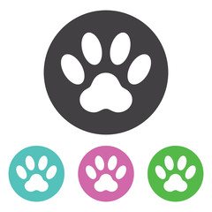 Paw print icon, isolated on white background, vector illustration.