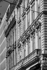 House front in typical French style in Paris