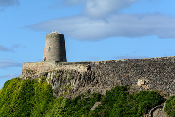 Fototapeta na wymiar Stone tower in Bamburgh Castle