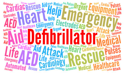 Fototapeta premium Defibrillator word cloud 