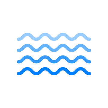 Flat icon wave. Different shades of blue wave. Vector illustration.