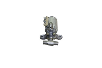 Electromagnetic valve engine stop of the vehicle  on an isolated white background