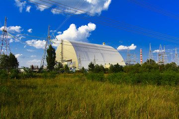 A new sarcophagus after the explosion at the fourth block of the Chernobyl nuclear power plant....