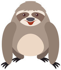 Gray sloth with happy face