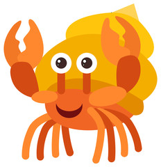 Hermit crab on white background