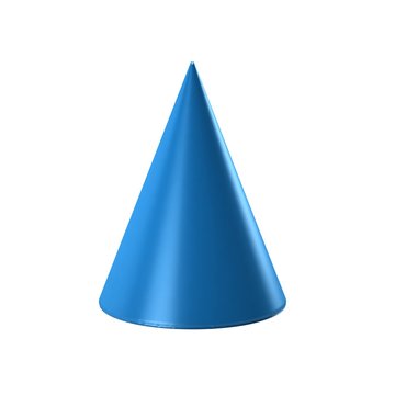 Blue Cone in white background. 3D Render Illustration