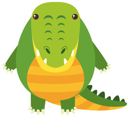 Cute crocodile on white background