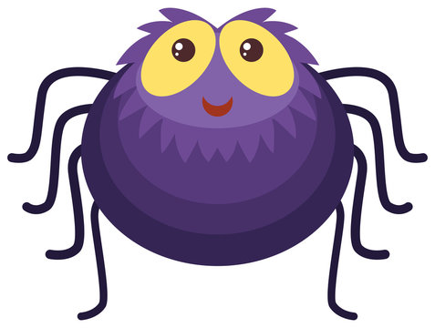 Purple spider with happy face