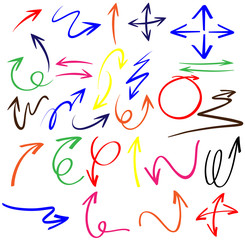 Doodle arrows in different colors