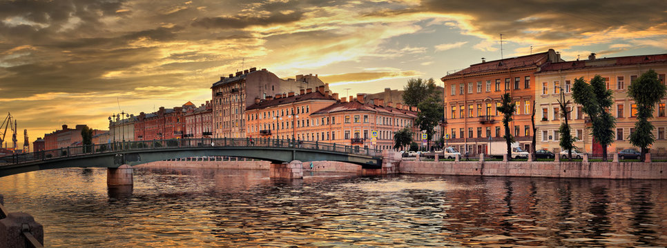 Fontanka River Embankment In St. Petersburg