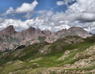 West Needle Mountains/ Pigeon Peak, Turret Peak and Mt. Eolus as seen from Overlook Point, San Juan National Forest, Colorado © farleyphoto6771