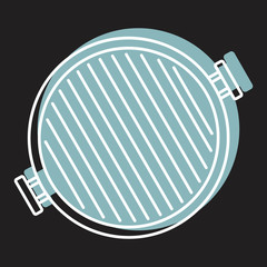 Barbecue grill in line with color silhouette style icon vector illustration for design