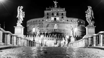 The amazing Angels Bridge to Castel Sant Angelo in Rome
