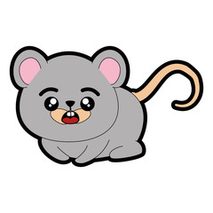 kawaii mouse animal icon over white background colorful design vector illustration