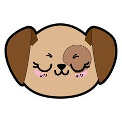 kawaii dog animal icon over white background colorful design  vector illustration