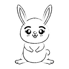 Obraz na płótnie Canvas kawaii rabbit animal icon over white background vector illustration
