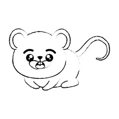 mouse animal icon over white background vector illustration