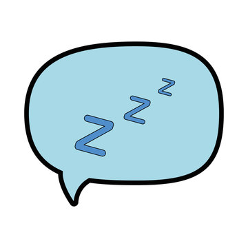 speech bubble with slepp sign icon over white background vector illustration