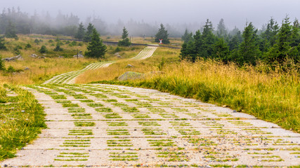 Mountain hiking trail to Brocken Summit