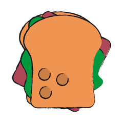 Colorful sandwich doodle over white background vector illustration