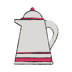 Fototapeta premium Colorful teapot doodle over white background vector illustration