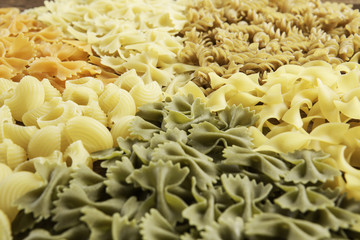 Close of uncooked macaroni