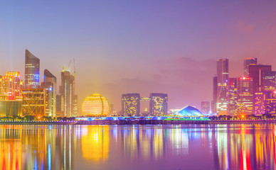 Fototapeta premium Hangzhou CBD building night view