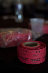 Roll of Raffle Tickets on a Table
