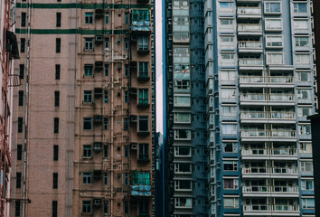 Fototapeta na wymiar Hong Kong high rises close together