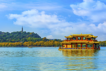 Naklejka premium Hangzhou West Lake beautiful landscape