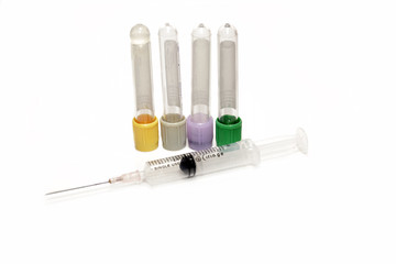 Injection tubes and empty tubes for test blood tests