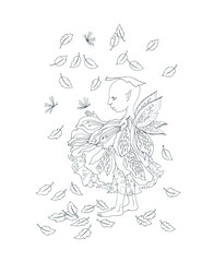 hadas, flores, ternura, blanco negro, jardin, figurativo, flor, floral,  ilustración, imaginación, fantasía, decorativo, sentimental, emotivo, alto contraste, mágico, 