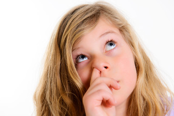 funny girl picking in nose