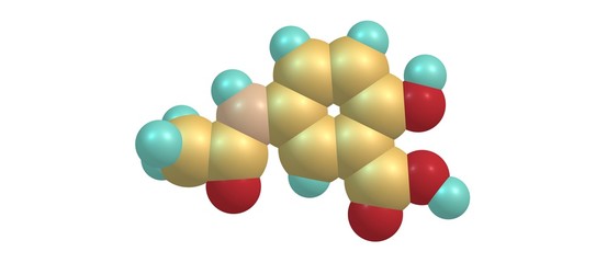 Mesalazine molecular structure isolated on white