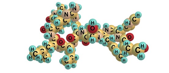 Leuprorelin molecular structure isolated on white