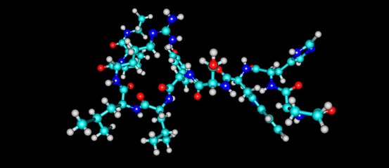 Leuprorelin molecular structure isolated on black