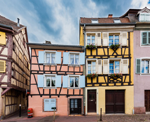 Set of colorful facades in Colmar, France